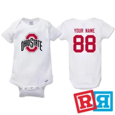 Personalized Ohio State Buckeyes Gerber Baby Onesie® Cotton Custom Bodysuit
