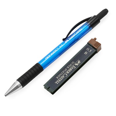 Faber-Castell TK-Fine 0.5mm Mechanical Pencil - Blue Barrel + 1 Tube of B Leads