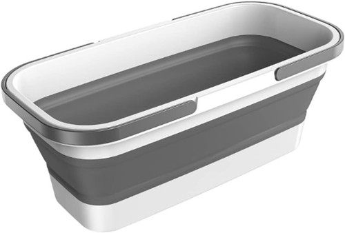 Long Plastic Rectangular Handy Baskets/Mop Buckets (Collapsible Buckets 01-Grey)