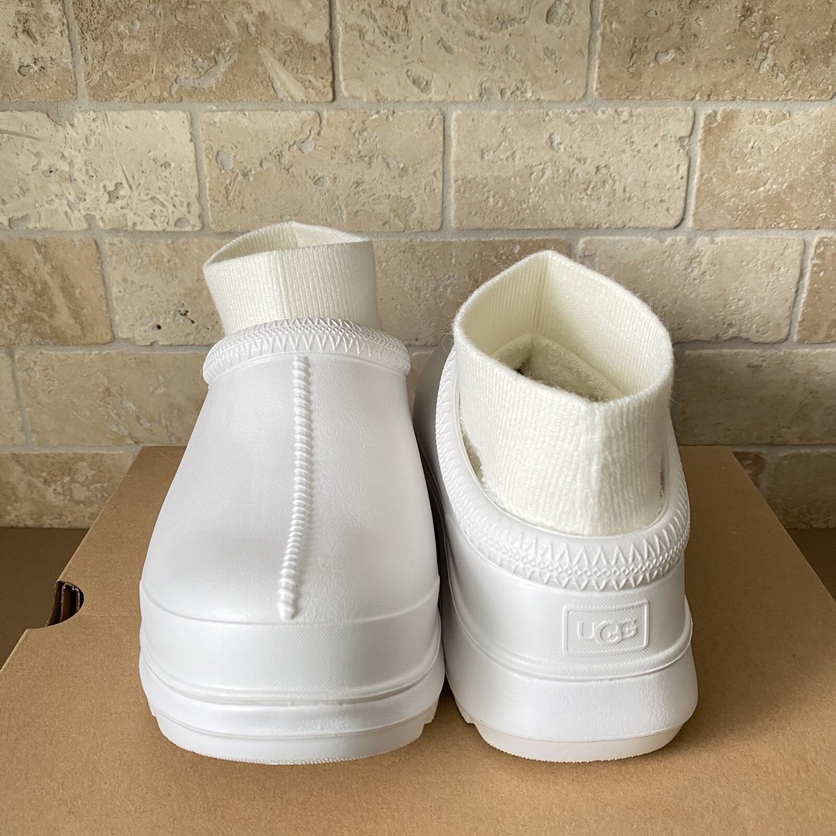 UGG TASMAN X WHITE REMOVABLE SOCK SLIP ON CLOG SHOE RAIN BOOTS 