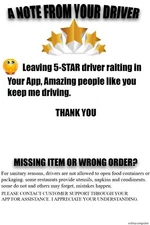DoorDash - UberEats GrubHub- Postmates -5-Star Rating Sticker Labels (30)