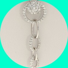 Diamond Chain Link Pendant Necklace .42CT H Color 18K White Gold 14.5  Chain