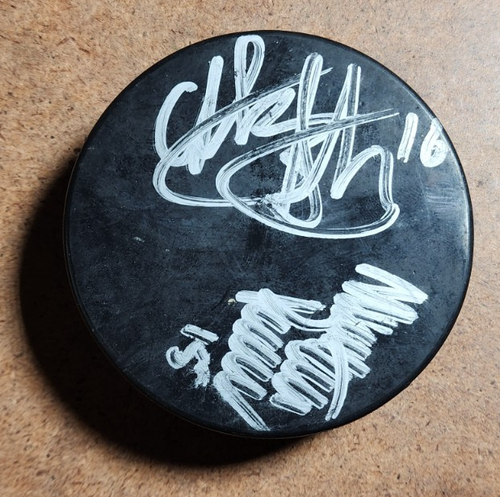 2er Set ECHL Stockton Thunder Hockey Pucks & 1 handsignierter / signed Hockey Puck - Bild 11 von 15