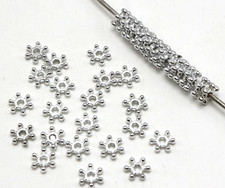 1000 Silver Tone Metallic Acrylic Snowflake Spacer Beads 8mm Jewelry Making