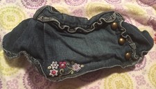 EUC Gymboree Flowers And Button Skirt Denim Size 12-18 Months