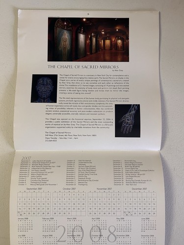 Calendario artistico Alex Grey 2008 elfo cosmico - essere Bardo - Cristo cosmico + altro - Foto 9 di 13