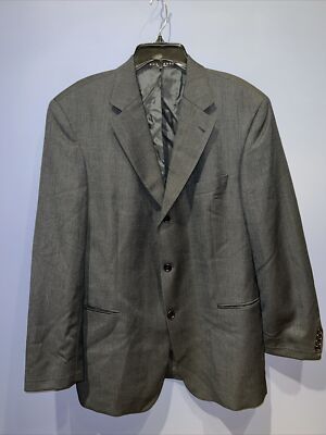 44R HUGO BOSS Guabello Men's Suit Jacket Gray Virgin Wool 3 Button