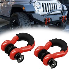 Trailer Bow Shackles Heavy Duty Tow Hook D Ring Antislip Isolator Washer Kit 2x