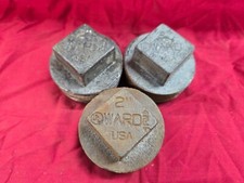2” Ward Iron Plug Set of 3 – Cored Threaded Square Head Plugs – Made in USA