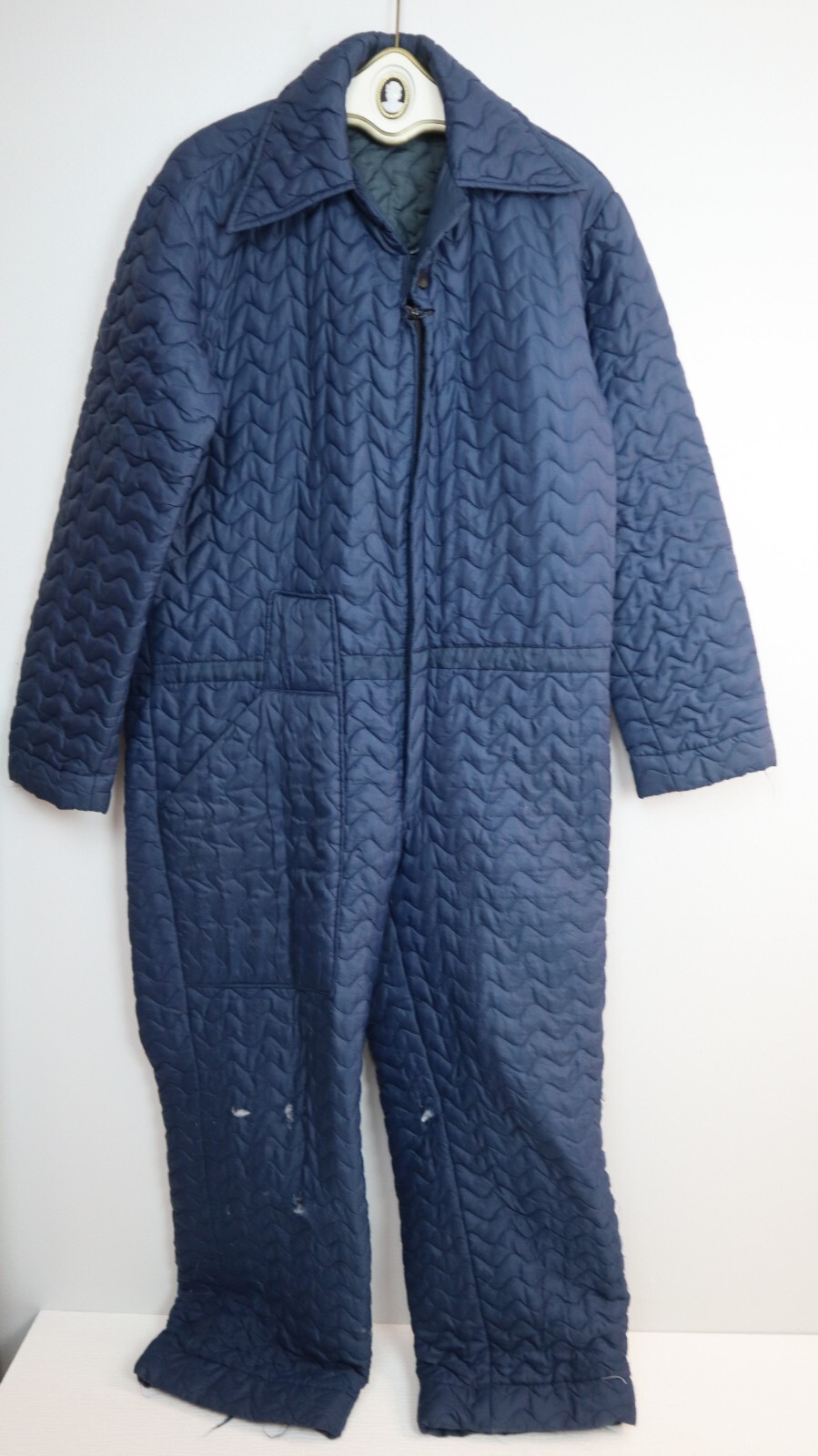 VINTAGE 70'S BLUE QUILTED INSULATED COVERALL SNOWSUIT Gem