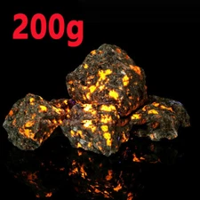 200g Raw Rough Yooperlite Flame Fire Stone Mineral Crystal Rocks UV Fluorescent