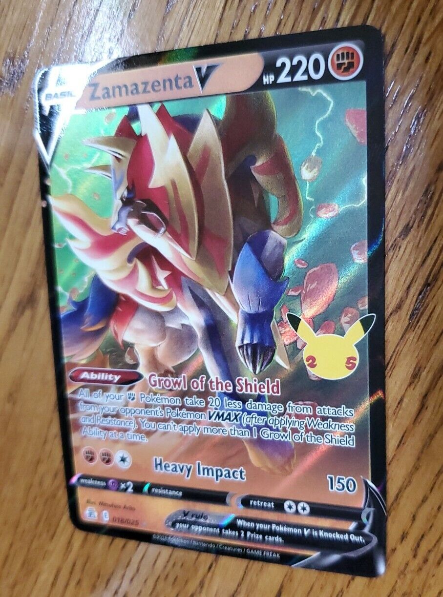 Pokémon Celebrations 018/025 Zamazenta V Holo Rare NM – Cars N Cards