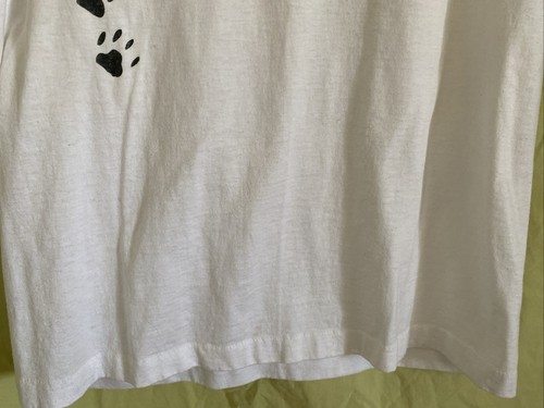 Vintage Single Stitch Dog And Paws weißes T-Shirt Größe Large hergestellt in den USA - Bild 6 von 15