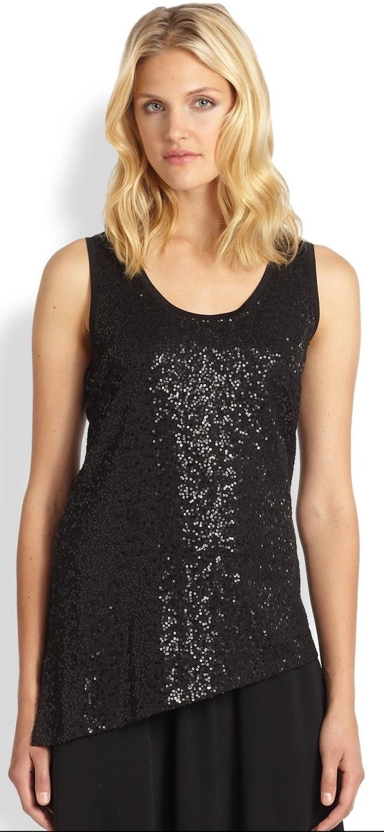 Silk Stretch Tank Top in Black