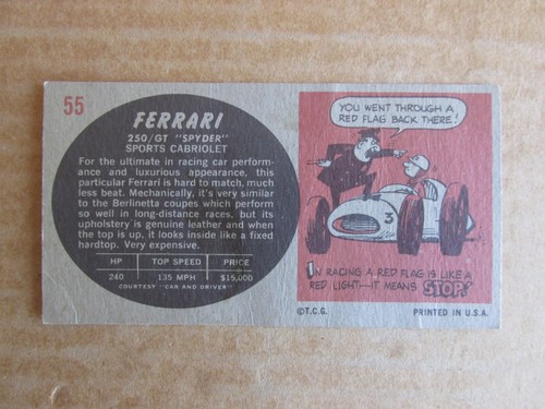1961 TOPPS SPORTS CARS CARD SINGLES COMPLETE YOUR SET PICK CHOOSE - Picture 81 of 97
