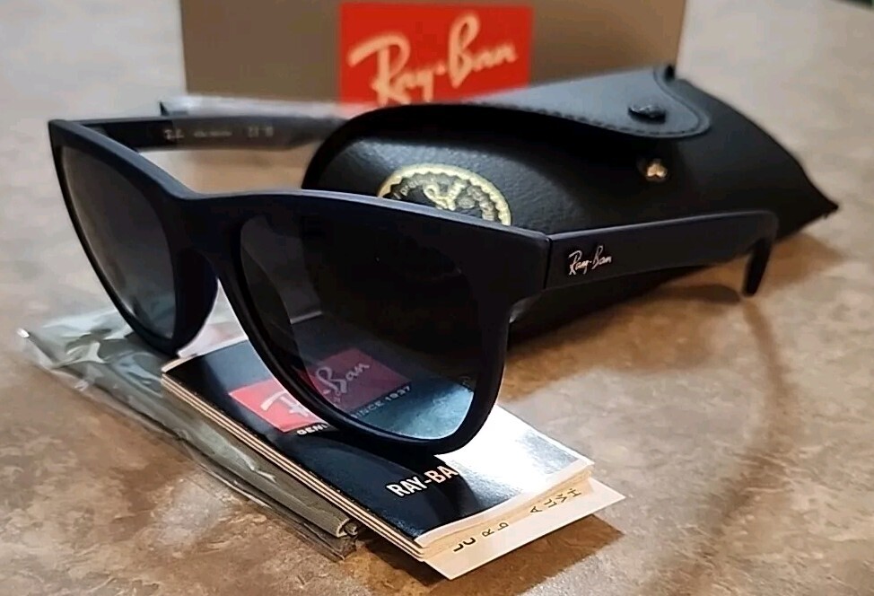 🔥 Ray-Ban RB4184 895/96 Matte Blue / Blue Unisex Sunglasses