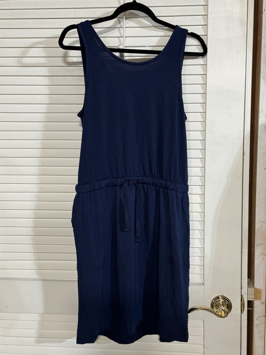 lou and grey chambray dress & Blue Knit Stretch Pockets Small Women Sleeveless men's dress shoe