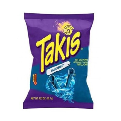 Takis Blue Heat 92.3g Hot Chilli Pepper Tortilla Chips, Pfeffer