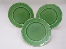 Set of 3 Vintage (1930s) Mt Clemons Petalware Lunch Plates 7-1/2" Aqua Green H23
