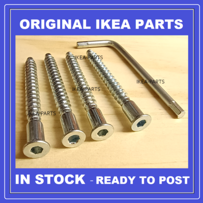 yです Ikea 100229 TYSSEDAL hex screws & allen key new ORIGINAL parts x4