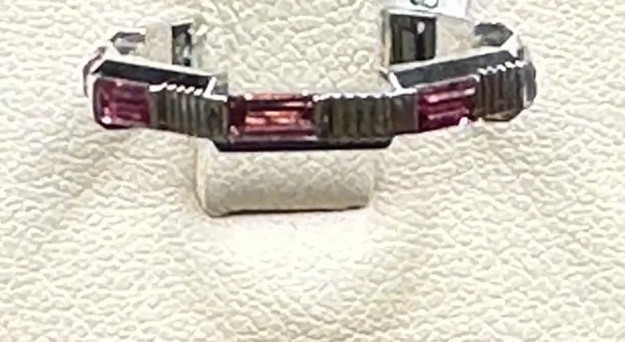 Bague authentique GUCCI Link To Love 18 carats et rubélite vente au détail taille 7