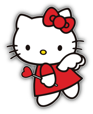 hello kitty fairy cartoon sticker bumper decal sizes