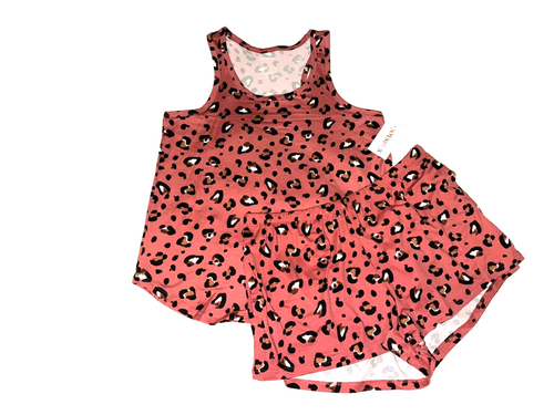 New 3 WOMENS Sm (4-6) JOYSPUN 2pc SHORTY PJ SETS LADIES SLEEPWEAR CHEETA COFFEE - 第 2/4 張圖片