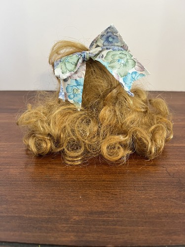 VTG Porcelain Doll Head Parts For 16” Dolls Green Eyes Light Red Hair/Wig - Picture 3 of 11