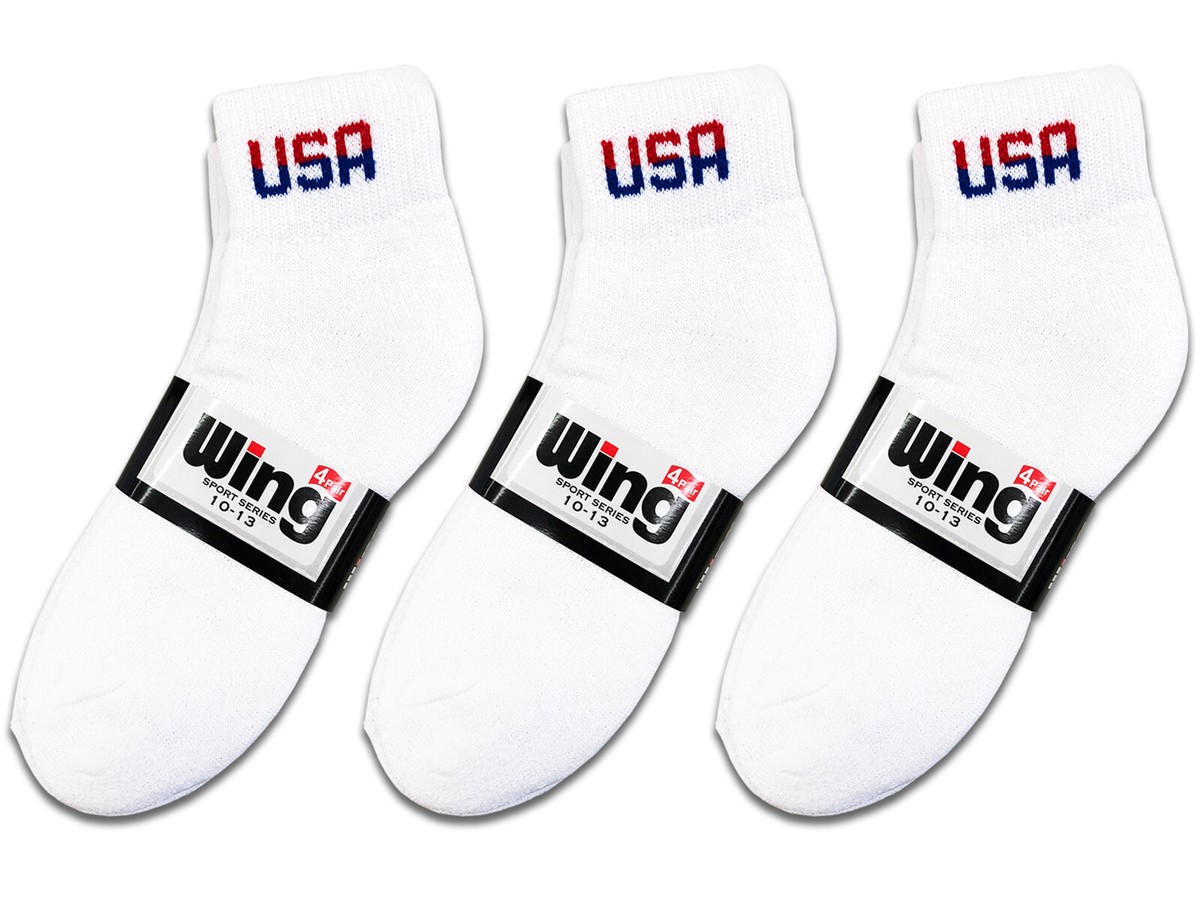 Z21OL 希少 ◆ 1984年ロサンゼルスオリンピック アメリカ製 ネクタイ 12 Pairs Mens USA Logo Ankle Socks Sport Cotton American