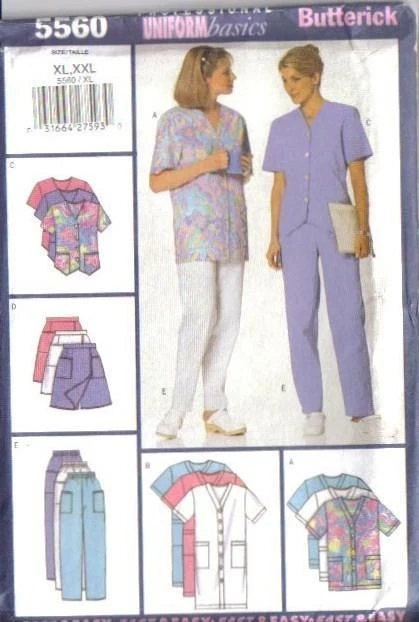 Scrubs Hospital Medical Vet Uniform Sewing Pattern OOP You Pick - Image 4 of 4