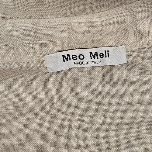 Mono de mujer Meo Meli pierna ancha talla única beige lino italiano - Imagen 6 de 17