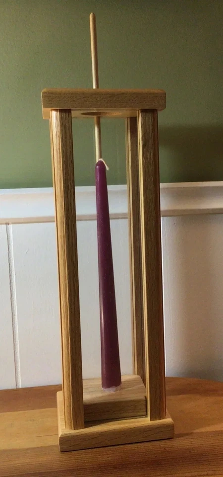 Linterna de vela de madera de finales del siglo XVIII (Repo), hecha a mano por Jerry Snoograss Foto 2 de 4