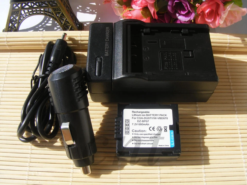 Batería o cargador para Panasonic CGR-DU06 CGR-DU07 VSK0651B VW-AD11E VW-AD11EB Foto 3 de 4