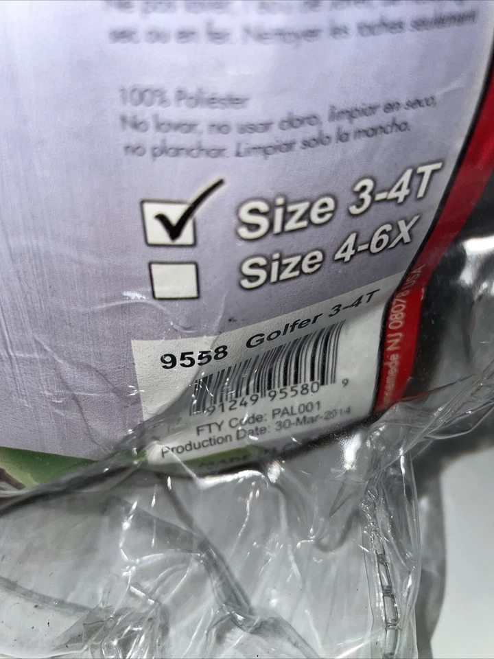 Disfraz de golfista infantil 3-4T pantalones, camisa, boina, fundas para zapatos, etc. Foto 3 de 4