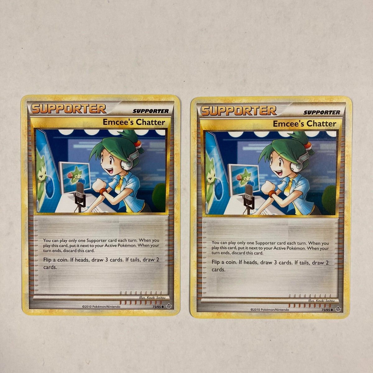 pokemon cards chattanooga 2x Pokémon TCG Emcee's Chatter 73/95 supporter card Unleashed