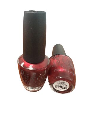 OPI Nail Lacquer Bogota Blackberry 0.5 oz Red Polish ProWide Brush Streak-Free