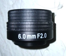 CCTV & Security Video Lens Mount  1" 6.0 mm F2.0 CS