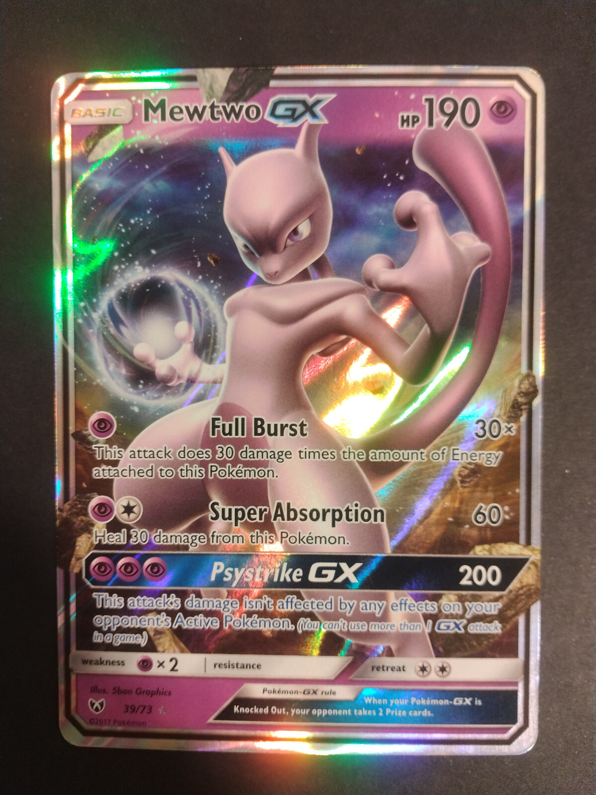 Pokemon TCG Mewtwo GX 39/73 Shining Legends Ultra Rare NM