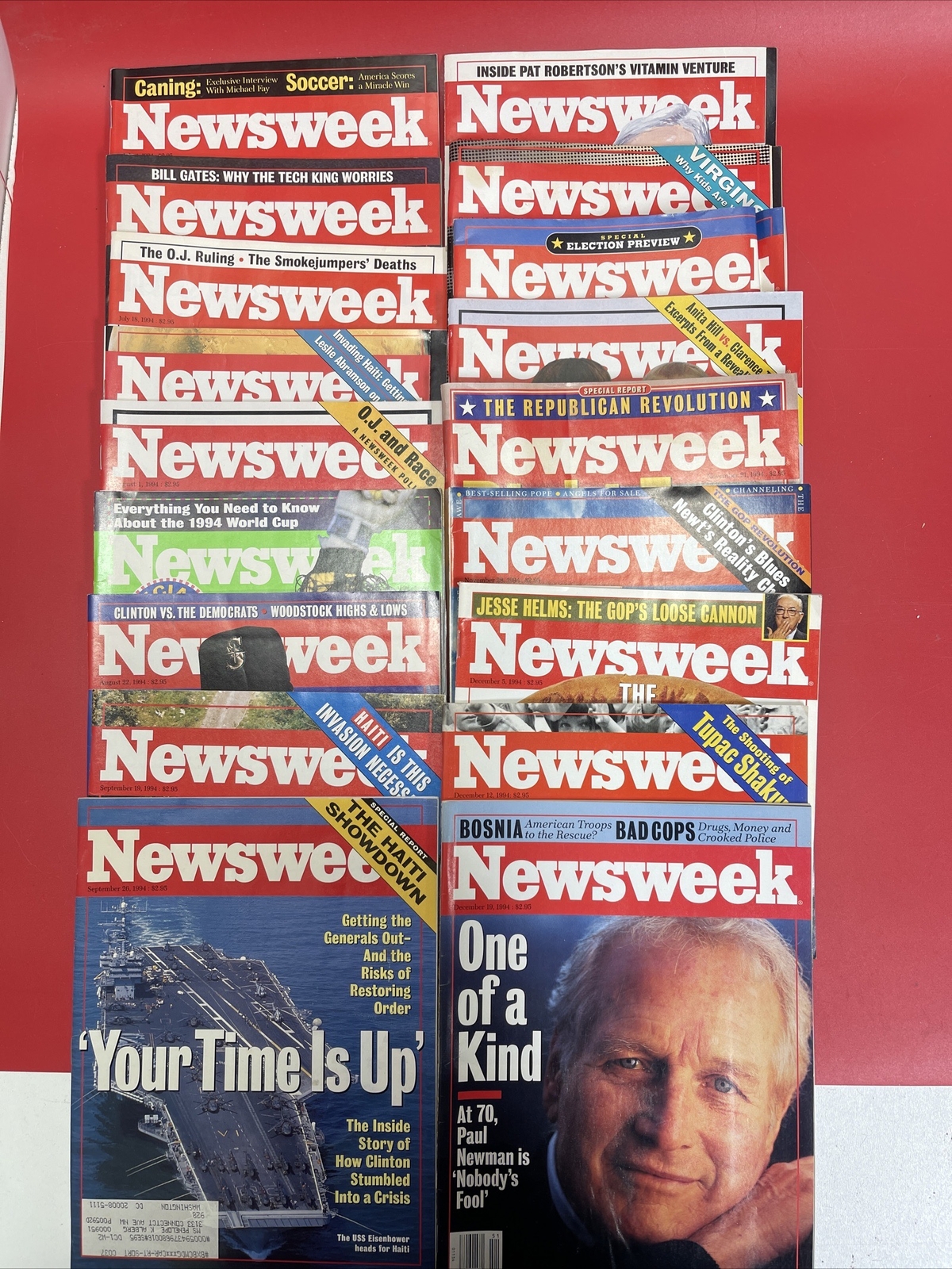 Vintage Newsweek Magazines Lot 18 (July-December)1994