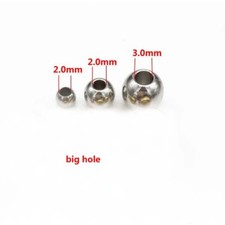 200pcs Stainless Steel Silver Round Smooth Seamless Spacer Solid Beads 3/4/6/8mm