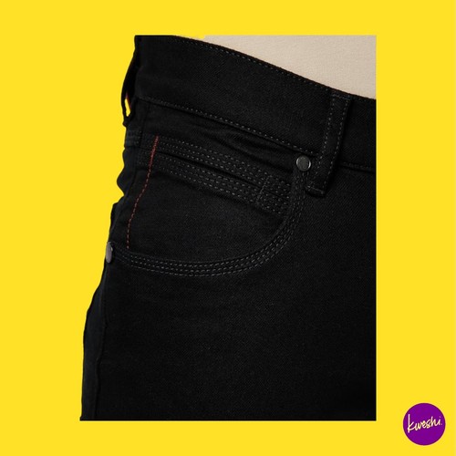 Pantalones de mezclilla para hombre BUGATTI Flexcity, Colourstay, ajuste regular, rectos, negros, W34xL36 - Imagen 5 de 8