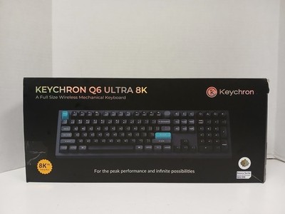Keychron Q6 Ultra 8K Full Wireless Mechanical Keyboard Banana Switch, Black READ