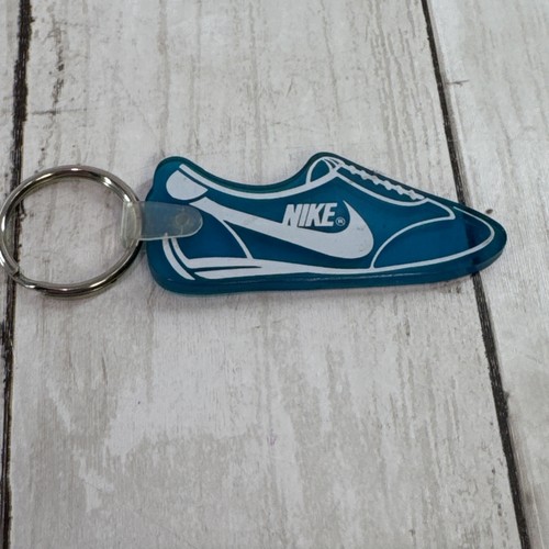 NIKE Vintage Tennis/Running Shoe Keychain Flat Rubber  80s Green 1x3 inch