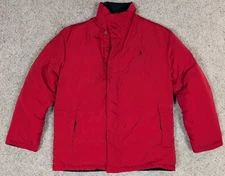 Polo Ralph Lauren Jacket Mens Medium Red Down Puffer Winter Coat Reversible