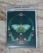 LEANIN TREE Butterfly, Colorful Theme #35766~8 Notecards~Colorfully Blank Inside