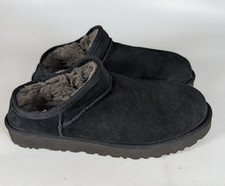 UGG CLASSIC SLIPPER Black Suede Wool Lined 1108193 Shoe Women's Size: 11