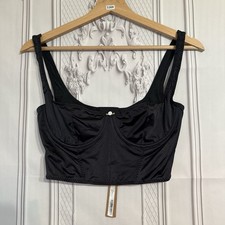 SKIMS STRETCH SATIN UNDERWIRE CORSET ONYX BLACK SIZE SMALL NWT 68