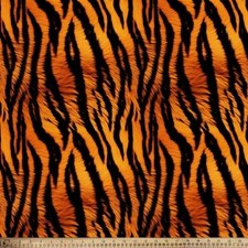 Micro Plush Tiger Stripes Animal Print Tiger 1 Minky Fabric by the Yard A620.14