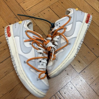Nike Dunk Low Off-White (Lot 44) Sail Grey Athletic Shoe Size 7.5 DM1602-104