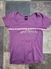 Women's Size L Harley Davidson Purple Logo Graphic Shirt